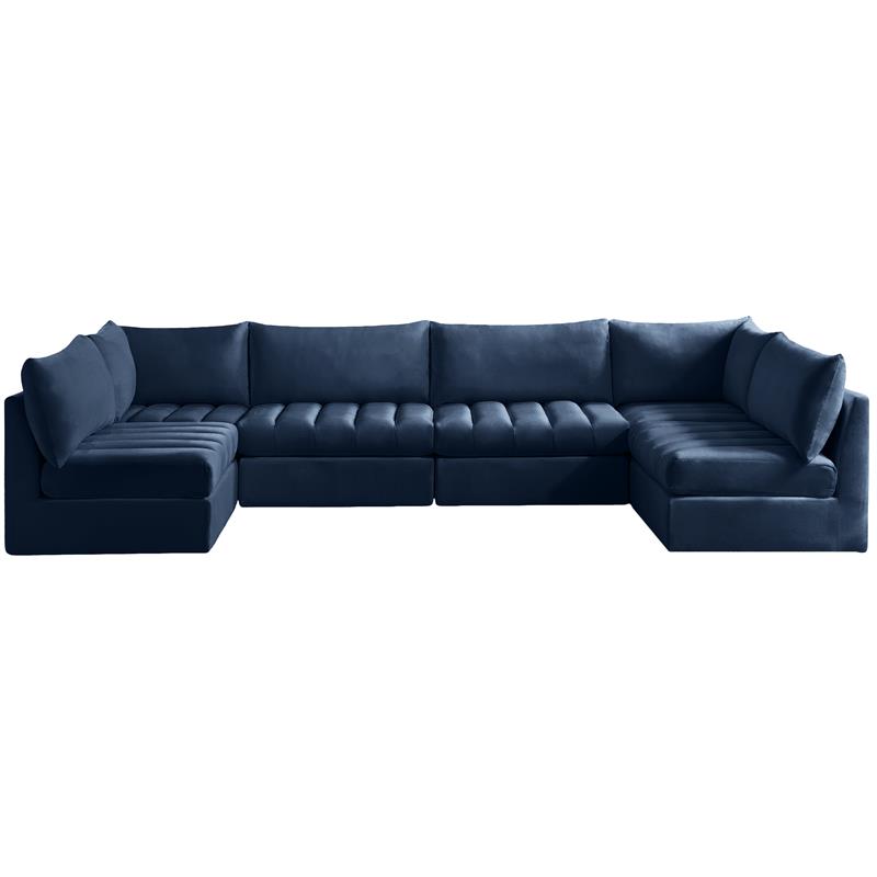 Meridian Furniture Jacob Navy Velvet Modular Sectional
