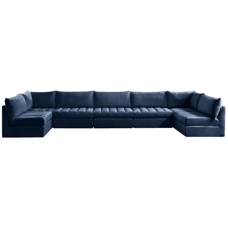 Meridian Furniture Jacob Navy Velvet Modular Sectional
