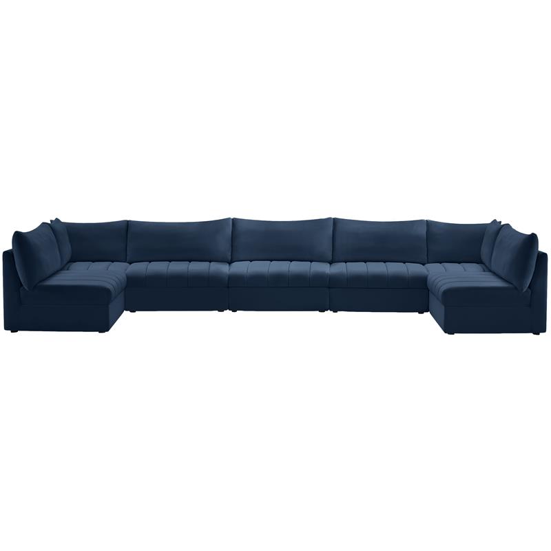 Meridian Furniture Jacob Navy Velvet Modular Sectional