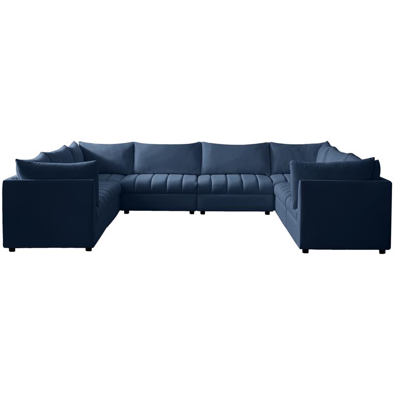 Meridian Furniture Jacob Navy Velvet Modular Sectional
