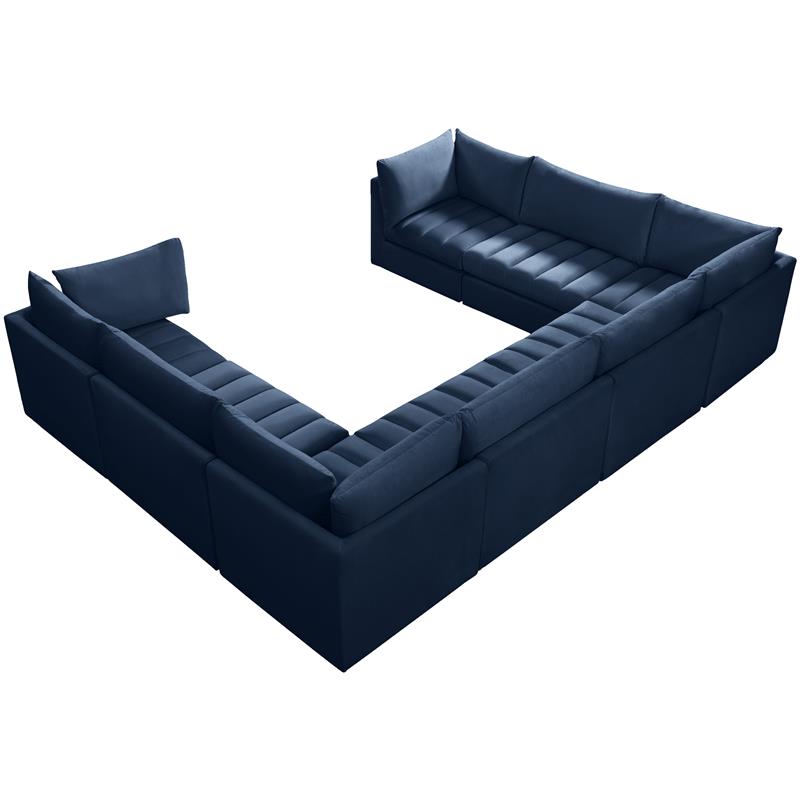 Meridian Furniture Jacob Navy Velvet Modular Sectional