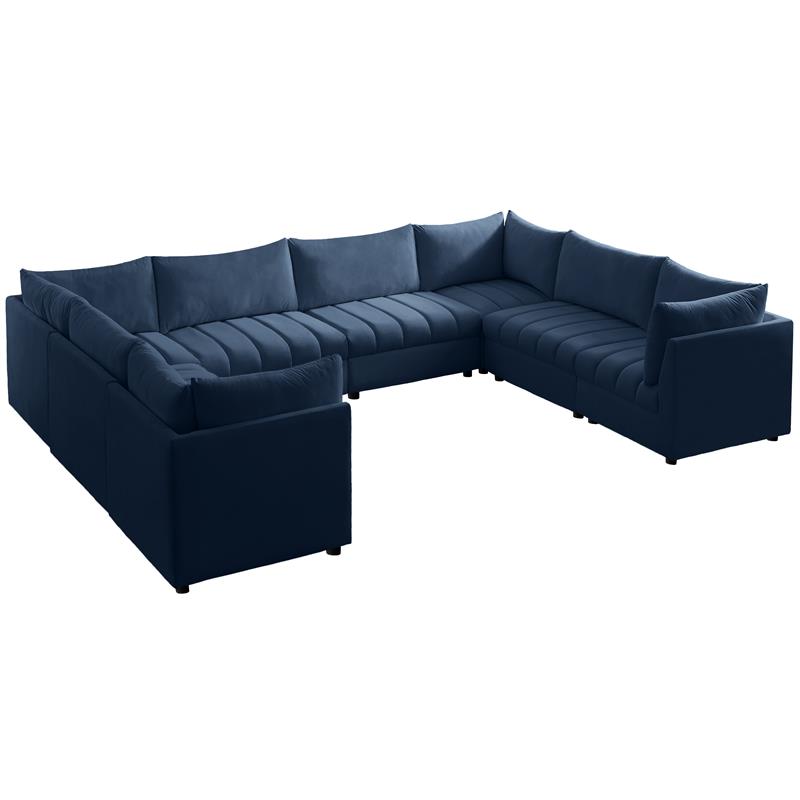 Meridian Furniture Jacob Navy Velvet Modular Sectional