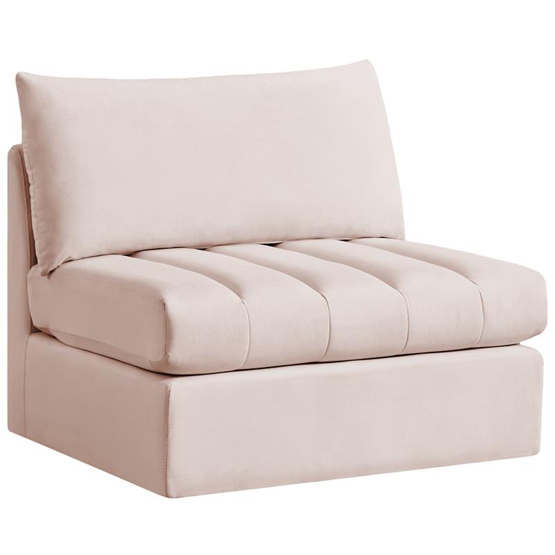 Meridian Furniture Jacob Pink Velvet Armless