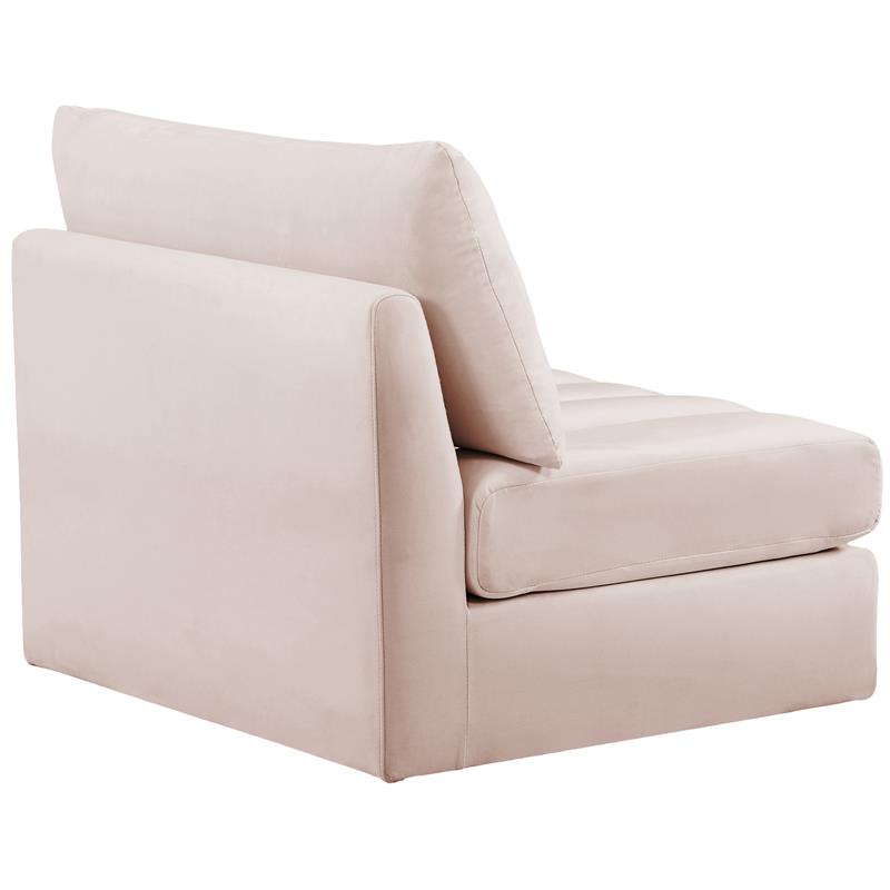 Meridian Furniture Jacob Pink Velvet Armless