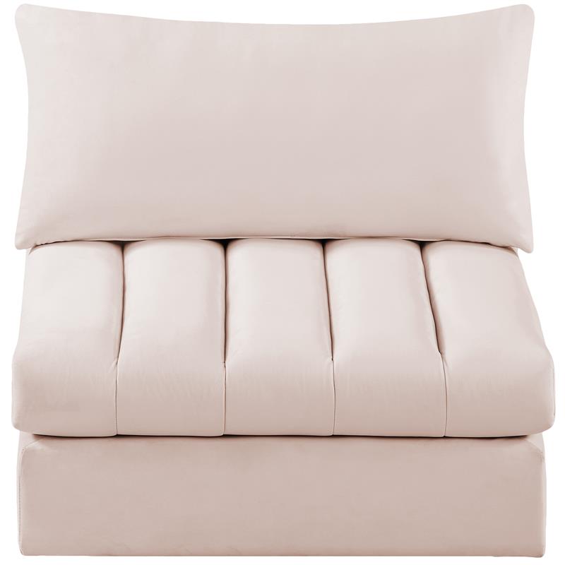 Meridian Furniture Jacob Pink Velvet Armless