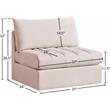 Meridian Furniture Jacob Pink Velvet Armless