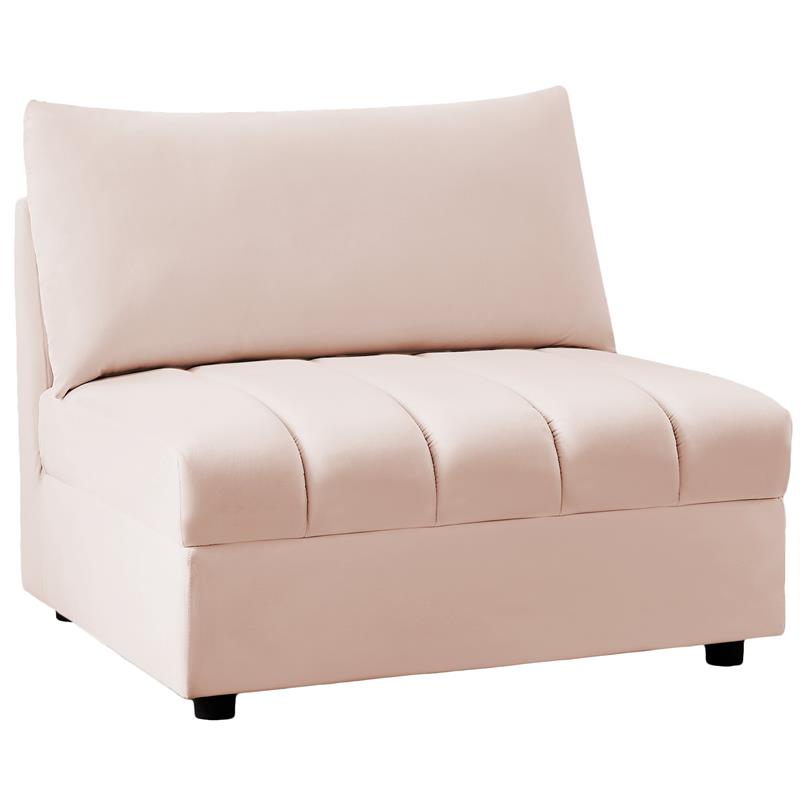 Meridian Furniture Jacob Pink Velvet Armless