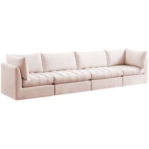 meridian furniture jacob pink velvet modular sofa