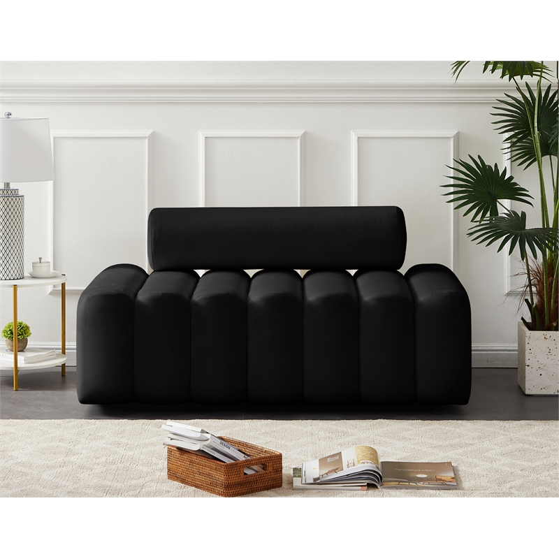 Meridian Furniture Melody Black Velvet Loveseat