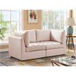 Meridian Furniture Jacob Pink Velvet Modular Sofa