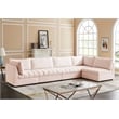Meridian Furniture Jacob Pink Velvet Modular Sectional