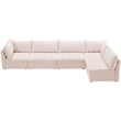 Meridian Furniture Jacob Pink Velvet Modular Sectional