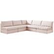 Meridian Furniture Jacob Pink Velvet Modular Sectional