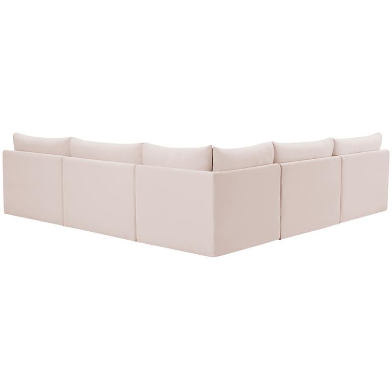Meridian Furniture Jacob Pink Velvet Modular Sectional