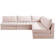 Meridian Furniture Jacob Pink Velvet Modular Sectional