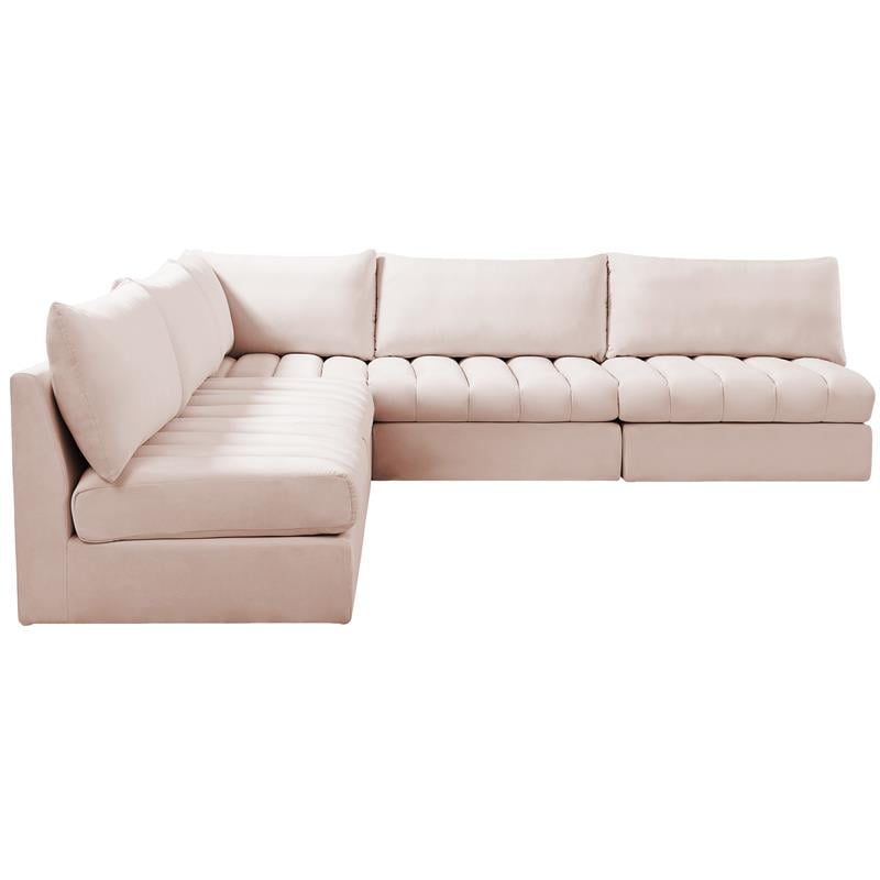 Meridian Furniture Jacob Pink Velvet Modular Sectional