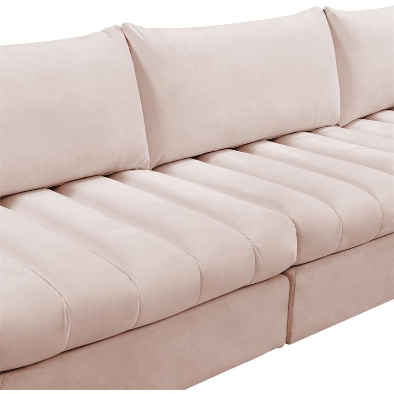 Meridian Furniture Jacob Pink Velvet Modular Sectional