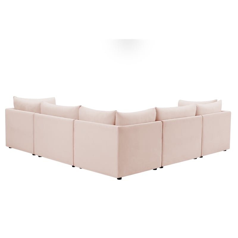 Meridian Furniture Jacob Pink Velvet Modular Sectional