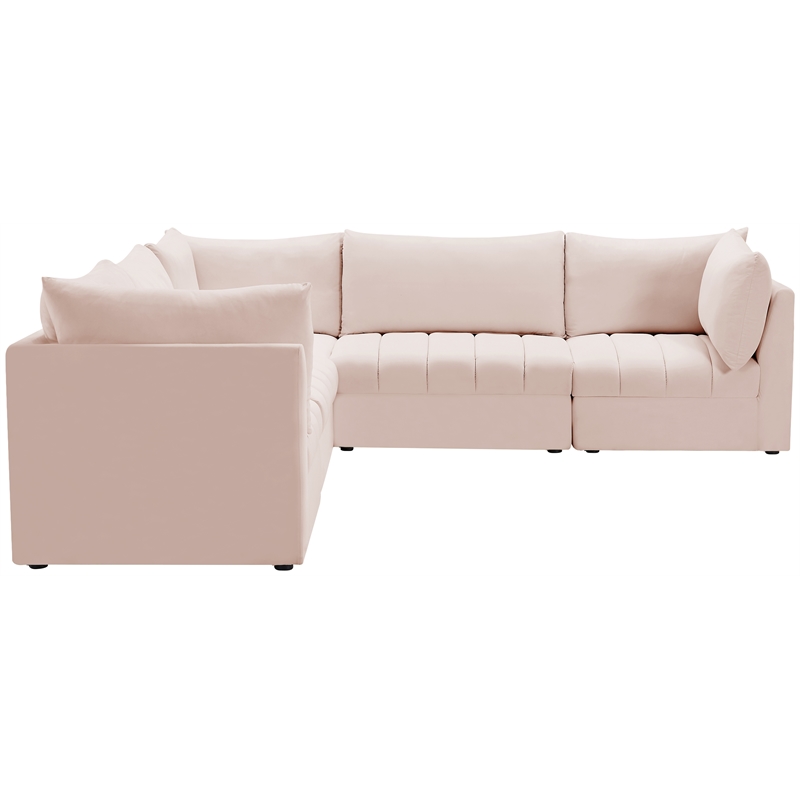 Meridian Furniture Jacob Pink Velvet Modular Sectional