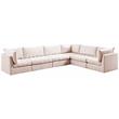 Meridian Furniture Jacob Pink Velvet Modular Sectional