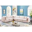Meridian Furniture Jacob Pink Velvet Modular Sectional