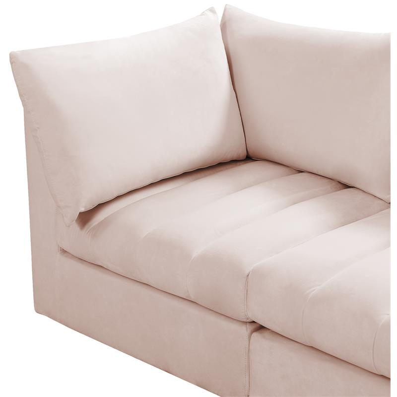 Meridian Furniture Jacob Pink Velvet Modular Sectional