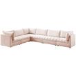 Meridian Furniture Jacob Pink Velvet Modular Sectional