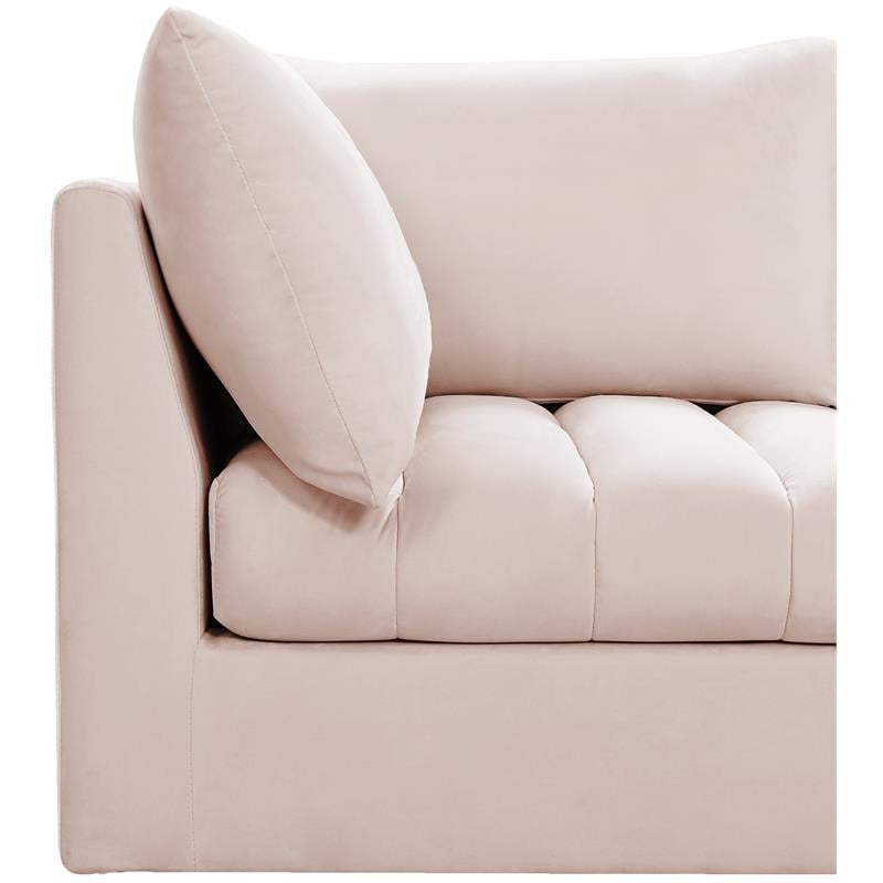 Meridian Furniture Jacob Pink Velvet Modular Sectional