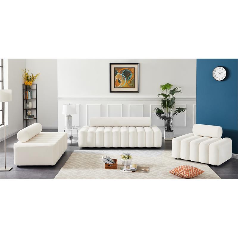 Meridian Furniture Melody Cream Velvet Sofa