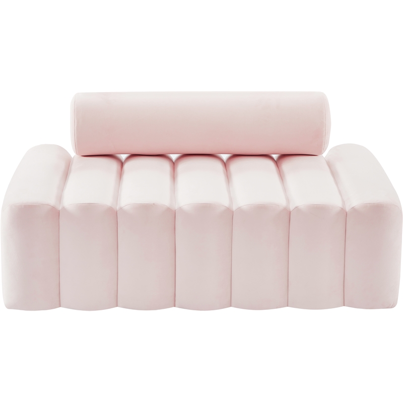 Meridian Furniture Melody Pink Velvet Loveseat