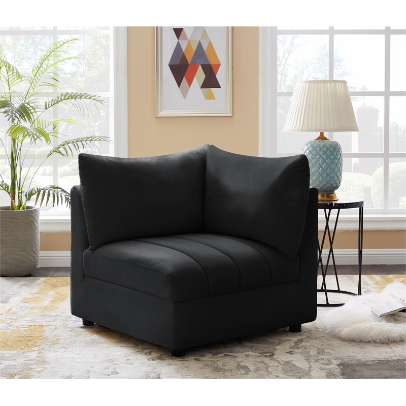 Meridian Furniture Jacob Black Velvet Corner