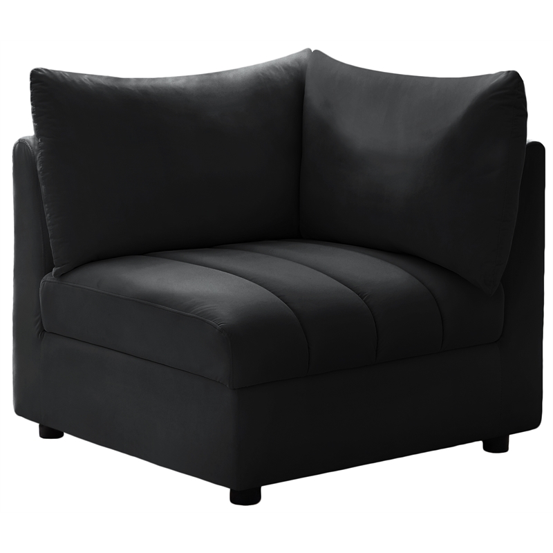 Meridian Furniture Jacob Black Velvet Corner