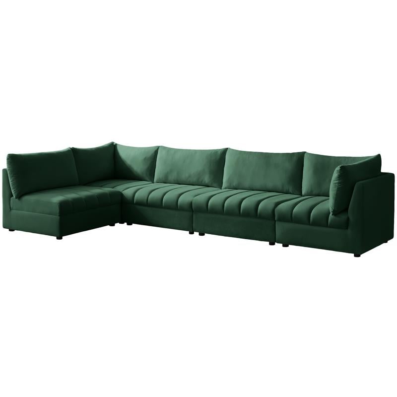Meridian Furniture Jacob Green Velvet Modular Sectional