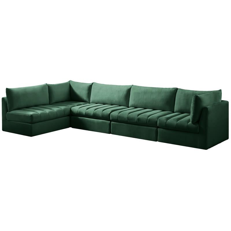 Meridian Furniture Jacob Green Velvet Modular Sectional