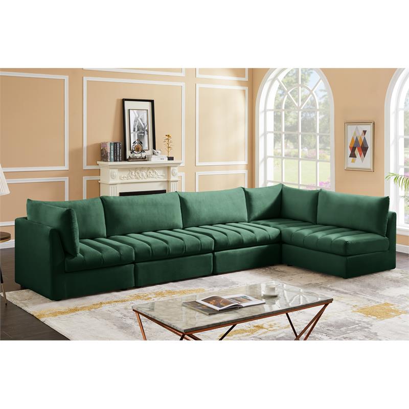 Meridian Furniture Jacob Green Velvet Modular Sectional