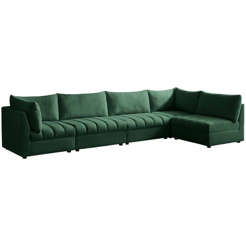 Meridian Furniture Jacob Green Velvet Modular Sectional