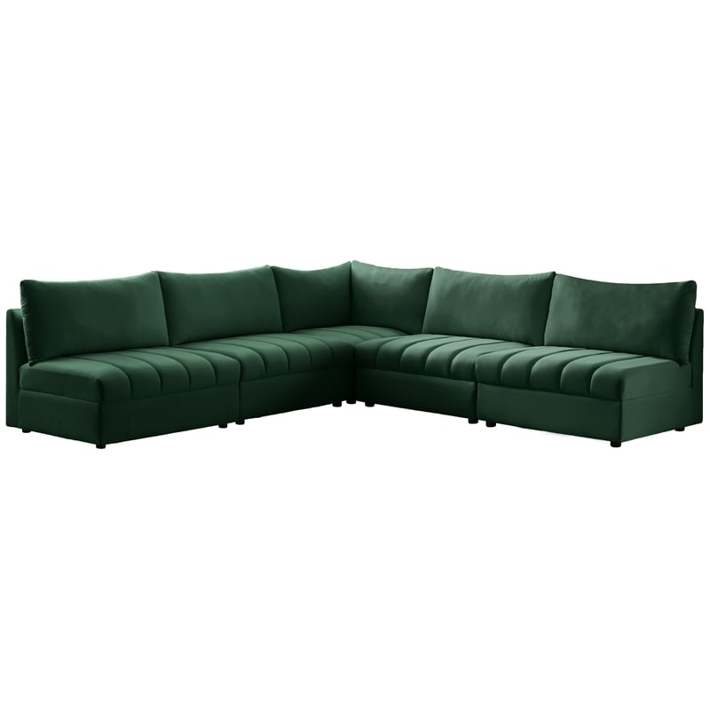 Meridian Furniture Jacob Green Velvet Modular Sectional