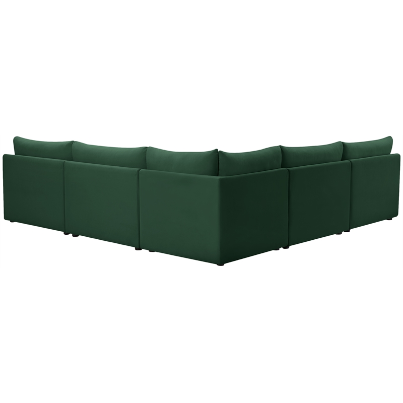 Meridian Furniture Jacob Green Velvet Modular Sectional