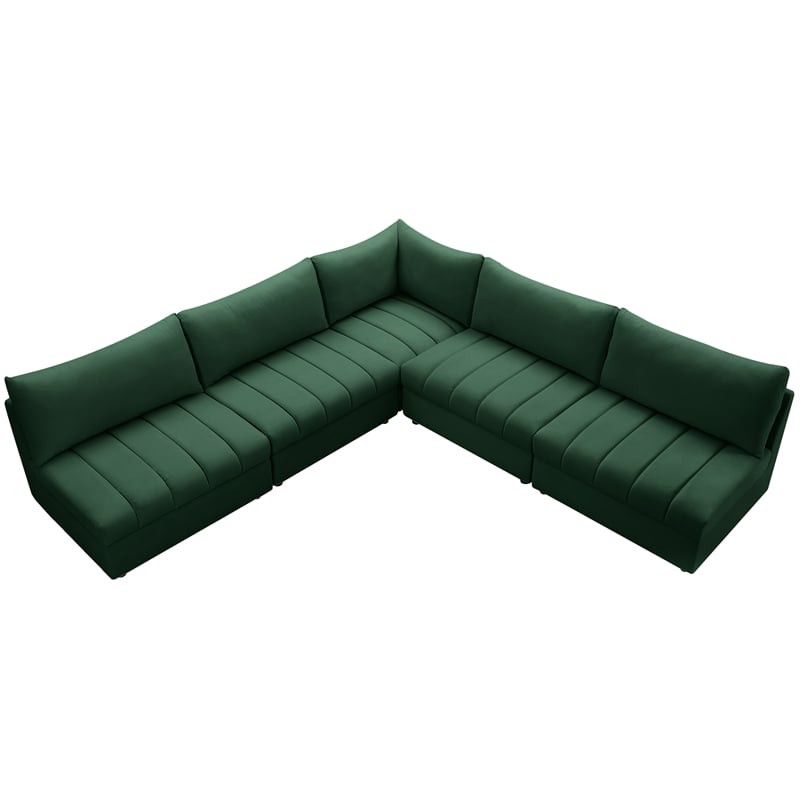 Meridian Furniture Jacob Green Velvet Modular Sectional