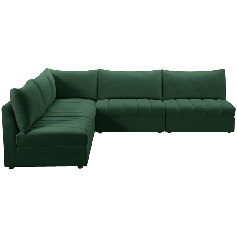 Meridian Furniture Jacob Green Velvet Modular Sectional