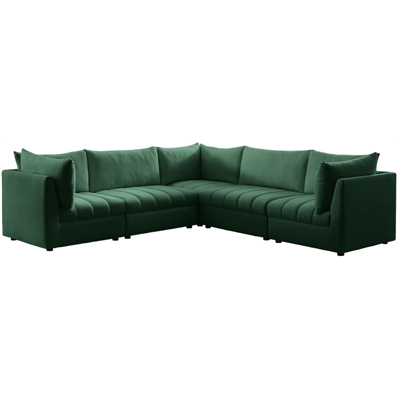 Meridian Furniture Jacob Green Velvet Modular Sectional