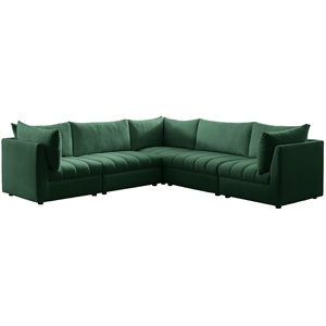 Meridian Furniture Jacob Green Velvet Modular Sectional