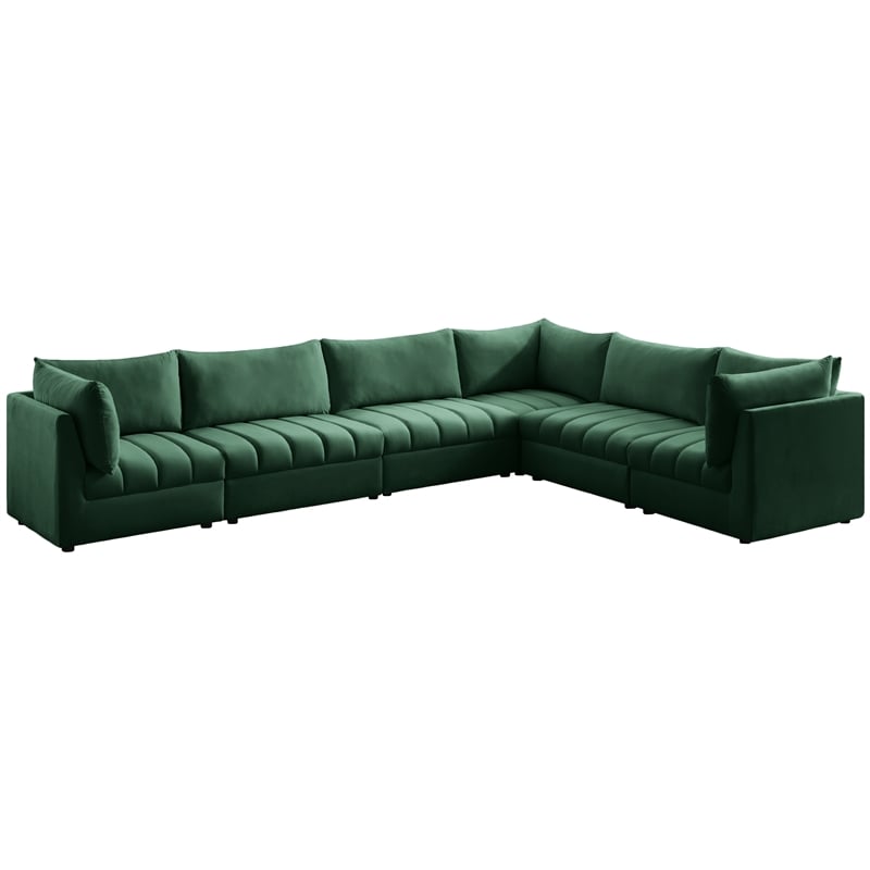 Meridian Furniture Jacob Green Velvet Modular Sectional