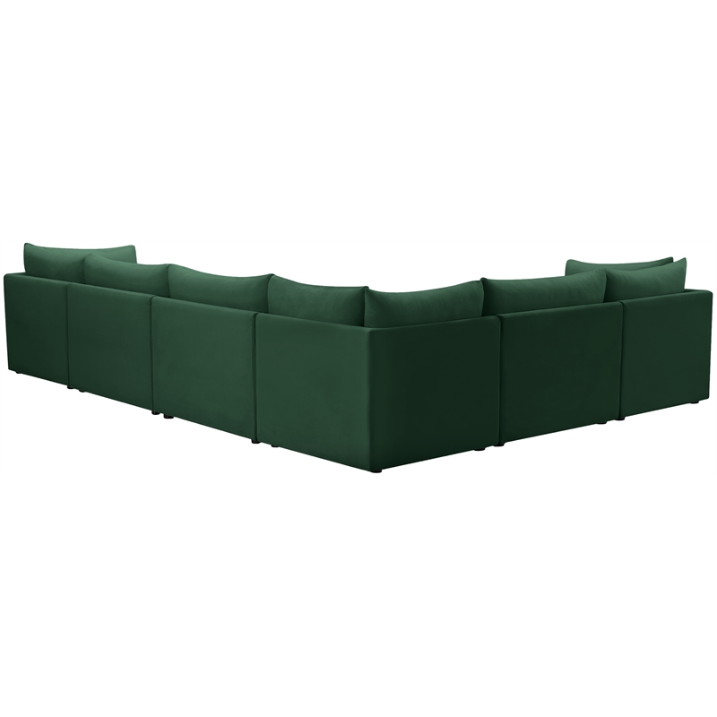 Meridian Furniture Jacob Green Velvet Modular Sectional