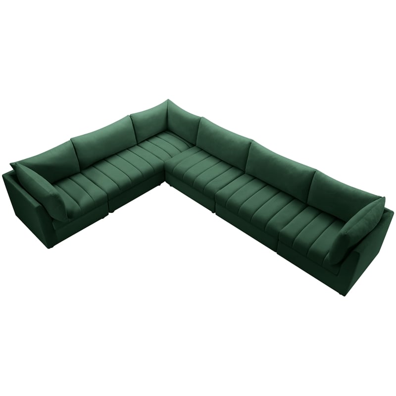 Meridian Furniture Jacob Green Velvet Modular Sectional
