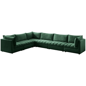 Meridian Furniture Jacob Green Velvet Modular Sectional