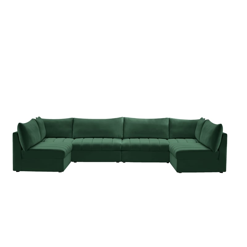 Meridian Furniture Jacob Green Velvet Modular Sectional
