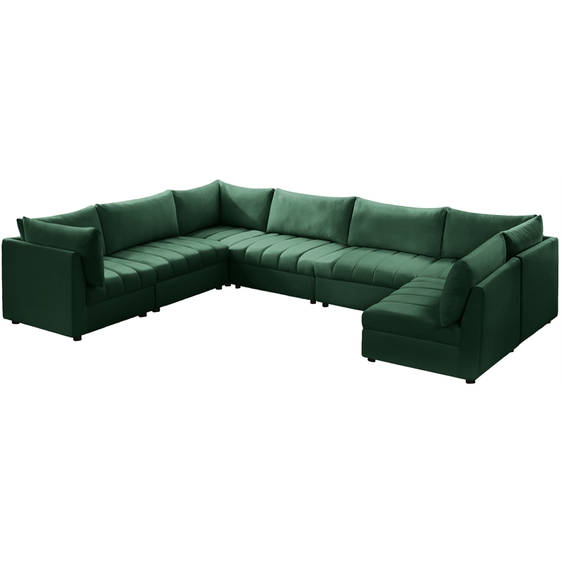 Meridian Furniture Jacob Green Velvet Modular Sectional