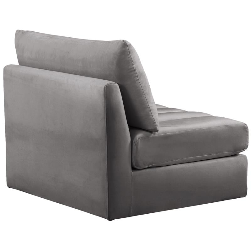 Meridian Furniture Jacob Grey Velvet Armless