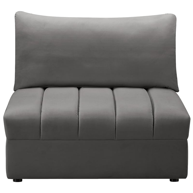 Meridian Furniture Jacob Grey Velvet Armless